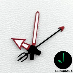 Mermaid/Harpoon Green Luminous Watch Hands Set in Multicolor Finish (5 red)