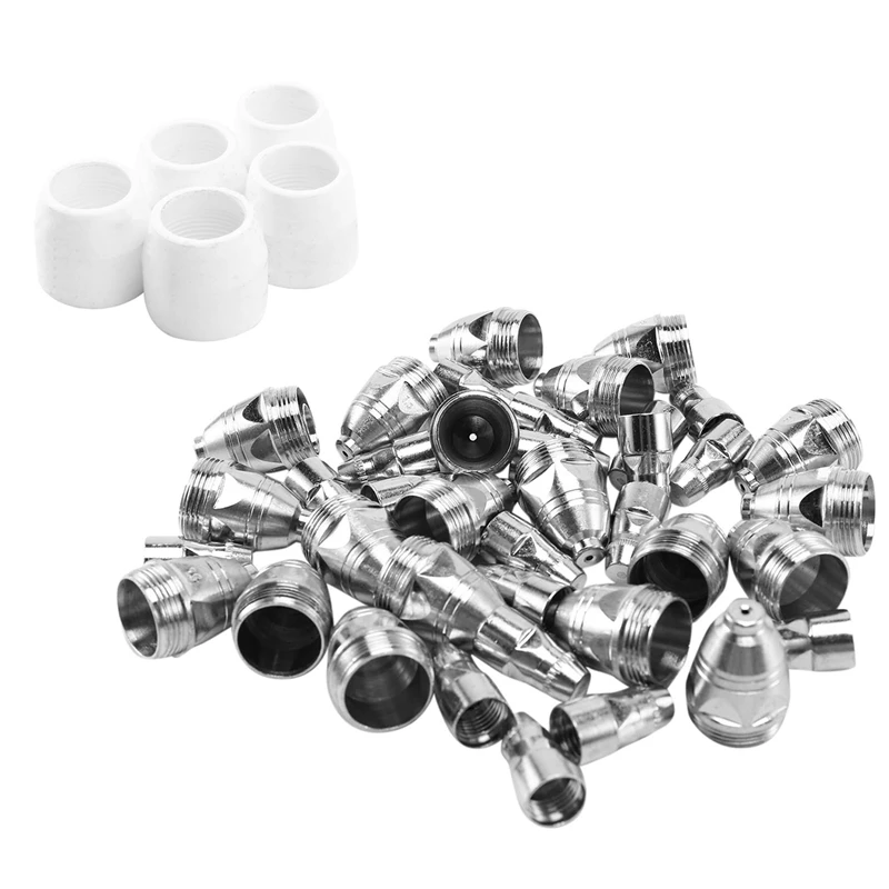 

45Pcs P80 Electrode Tips 1.3 Nozzle Shield Cup For P-80 Plasma Cutter Torch Consumable 80-100A Welding Soldering Tool