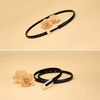 Ceinture de luxe en cuir PU pour femmes, boucle dorée, mode, métal fin, noir et blanc, pour robe en jean, nouvelle collection 2024 4