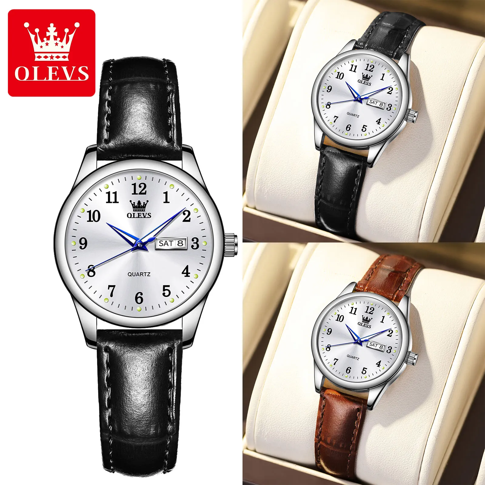 OLEVS Luxury Quartz Watch for Women Elegant Stainless Steel Women's Watches Gifts Waterproof Fashion Trend Simple Ladies Watch 5