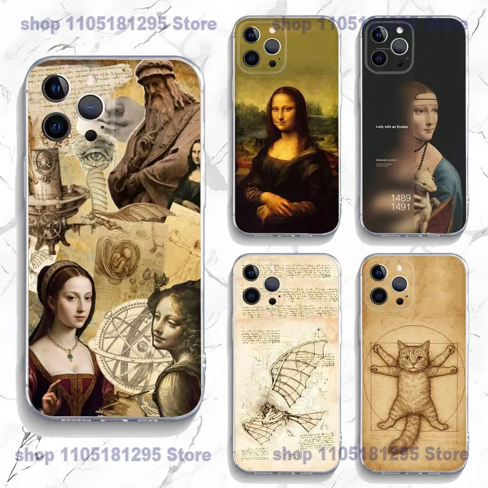 Leonardo da Vinci Art-Inspired Transparent Soft Phone Case