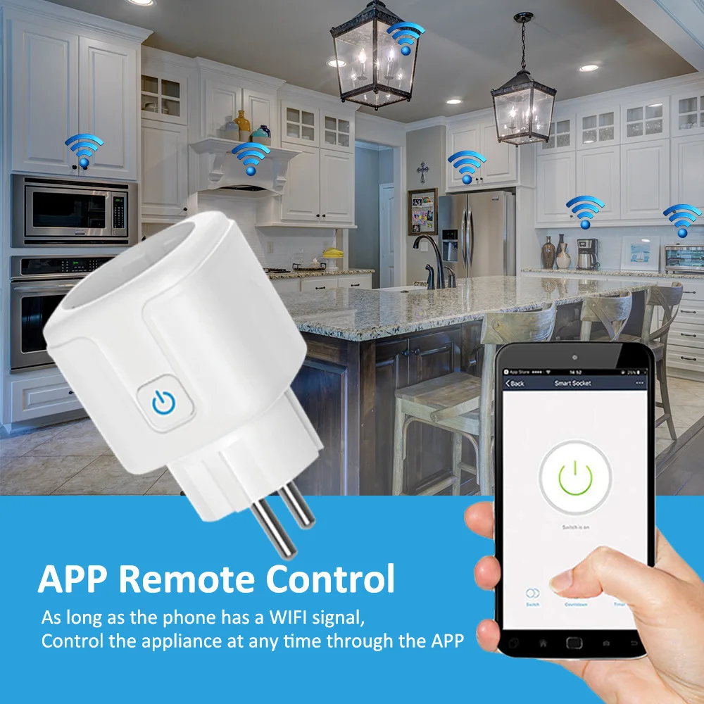   Ÿ̹ Ʈ ÷ WiFi ,    EU 16A Tuya SmartLife APP  Alexa Google Assistant yandex ȣȯ,