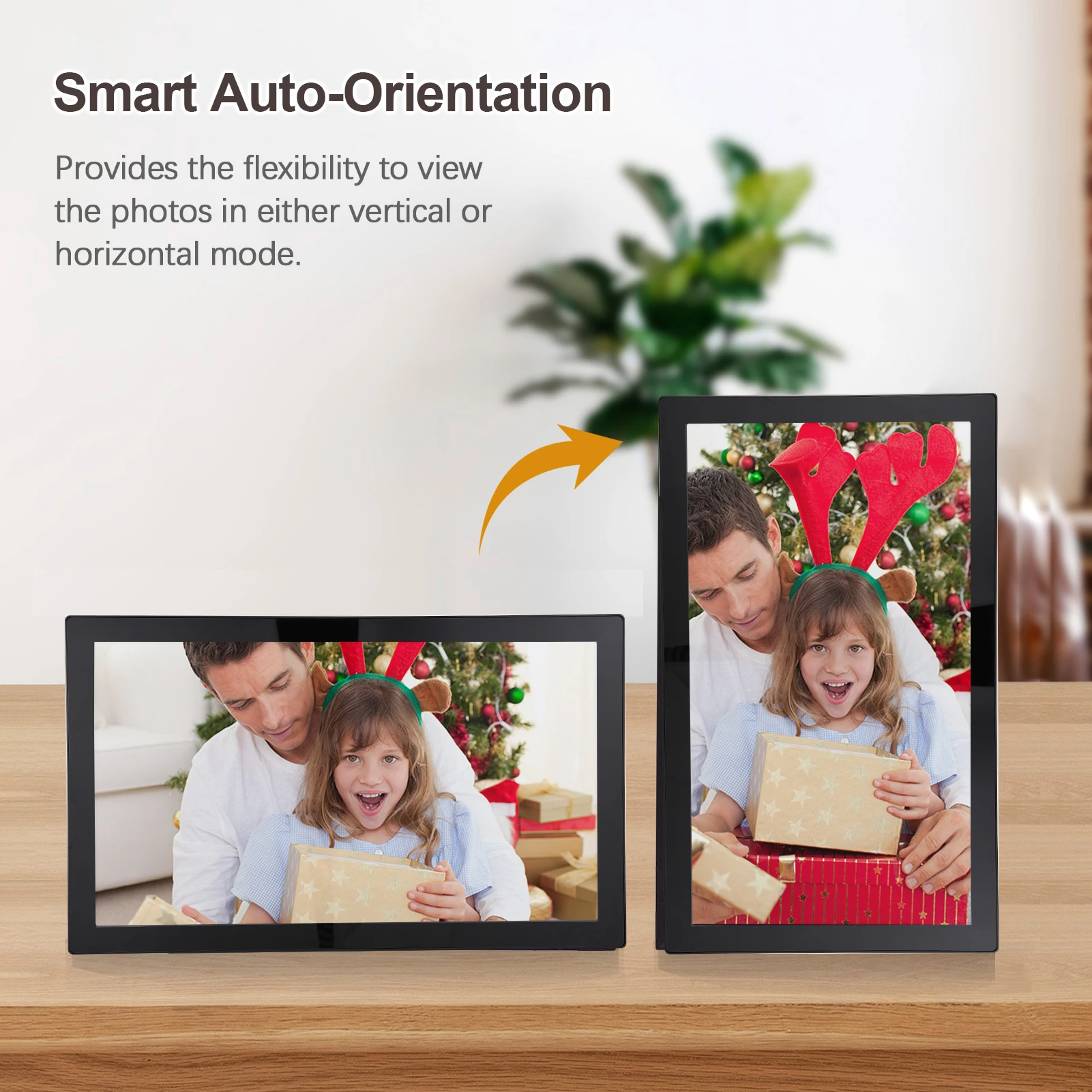 21.5-Inch WiFi Digital Photo Frame Cloud Digital Picture Frame IPS Screen Touch Control 16GB Storage Auto Rotation Share Photos