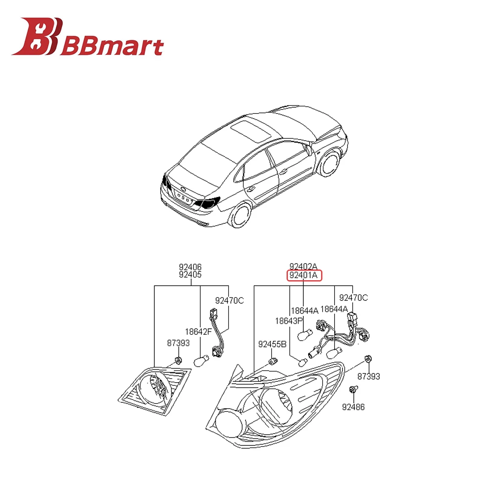 

92401-0Q011 BBmart Auto Parts 1 Pcs Best Quality Tail Light Rear Lamp Left For Hyundai ELANTRA HD 08 Car Accessories