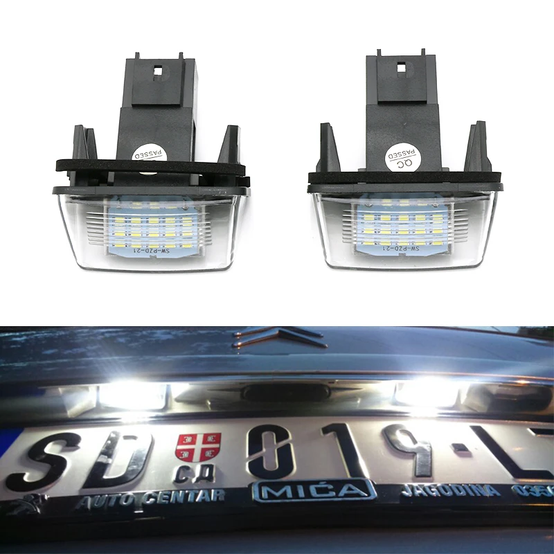 

2pcs Error Free Car LED Number License Plate Lights For Peugeot Partner M49 M59 B9 Car Exterior Accessories