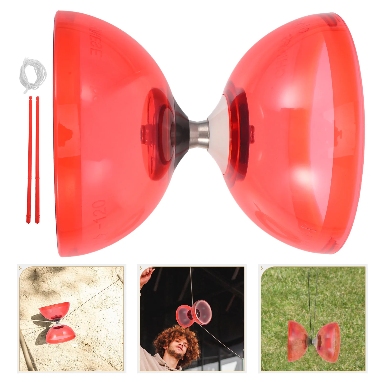 Set Three Bearings Soft Rubber Double Wheel Diabolo Elderly Kids Toys Juggling Tpu Chinese for