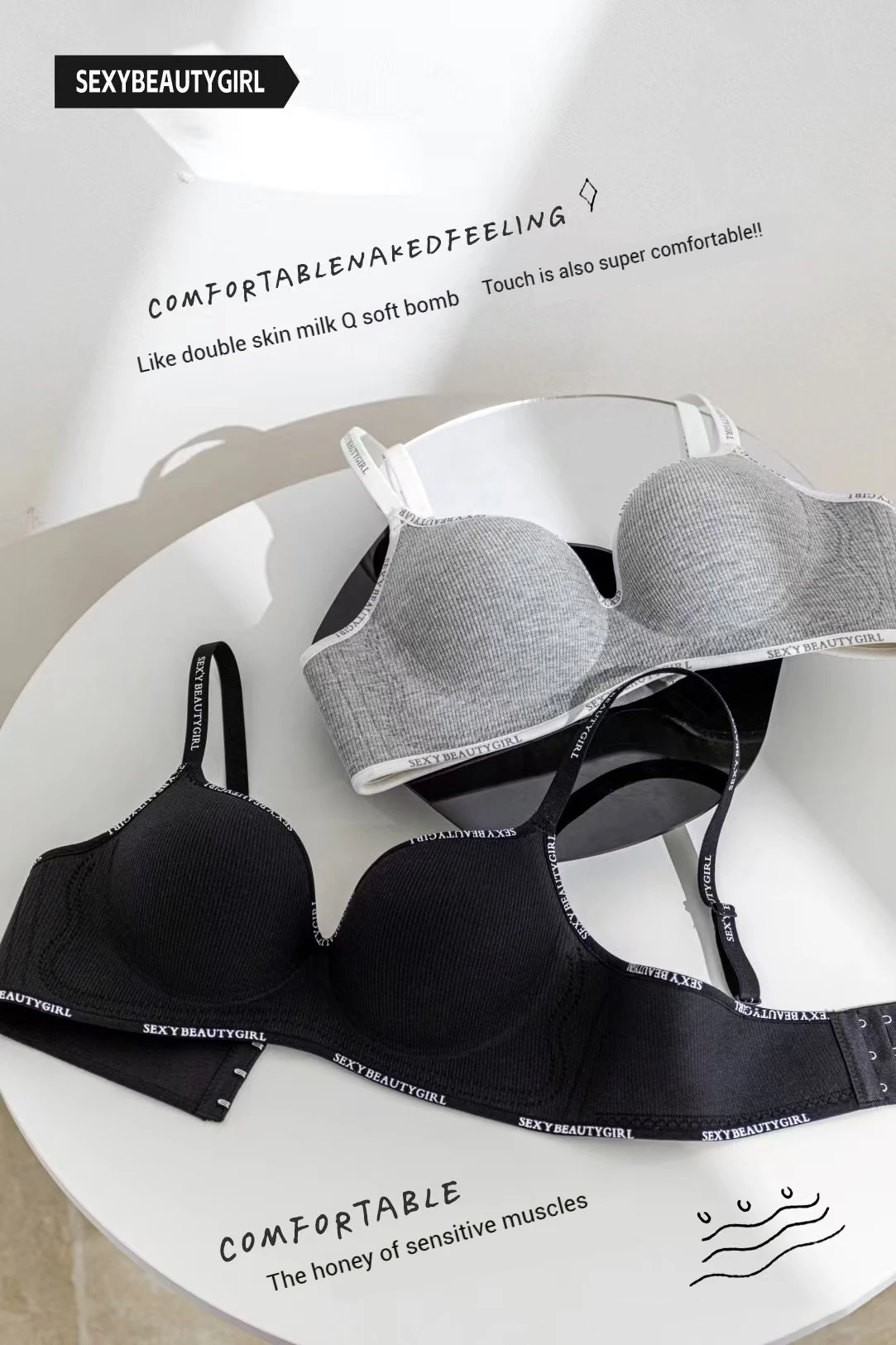 Padded Push-Up Bralette - Adjustable Wireless Comfort Bra