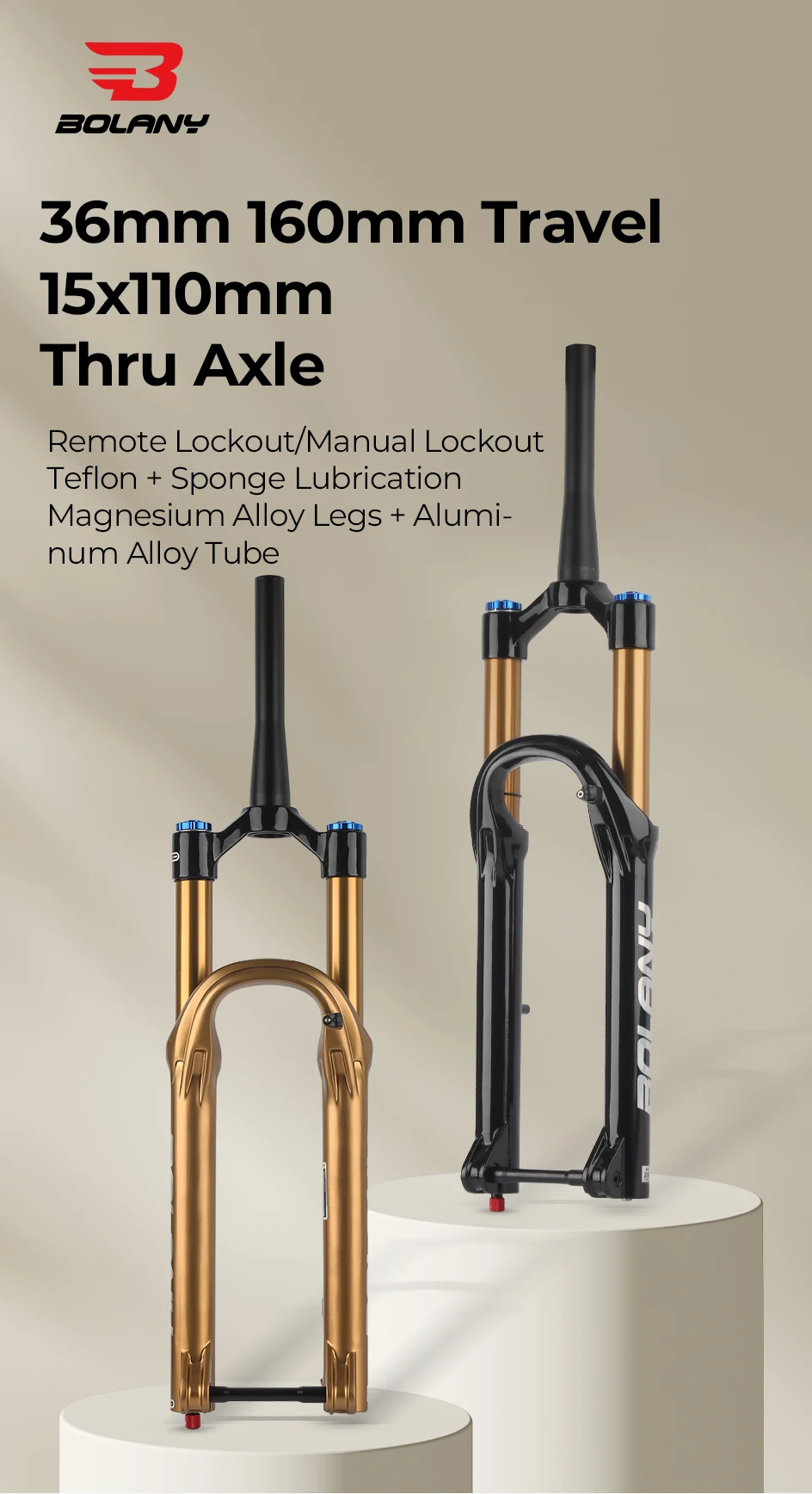 27.5/29Inch Mountain Bike Air Suspension Fork 160mm Travel Damping