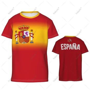 Spain Flag Youth 3D Sports Mesh T-shirts For Kids Boy/Girl Tees Running Bike Soccer Tennis Football 1