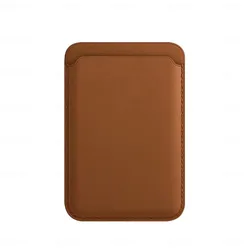 Magsafe Magnetic PU Leather Wallet Card Holder Case (Brown)