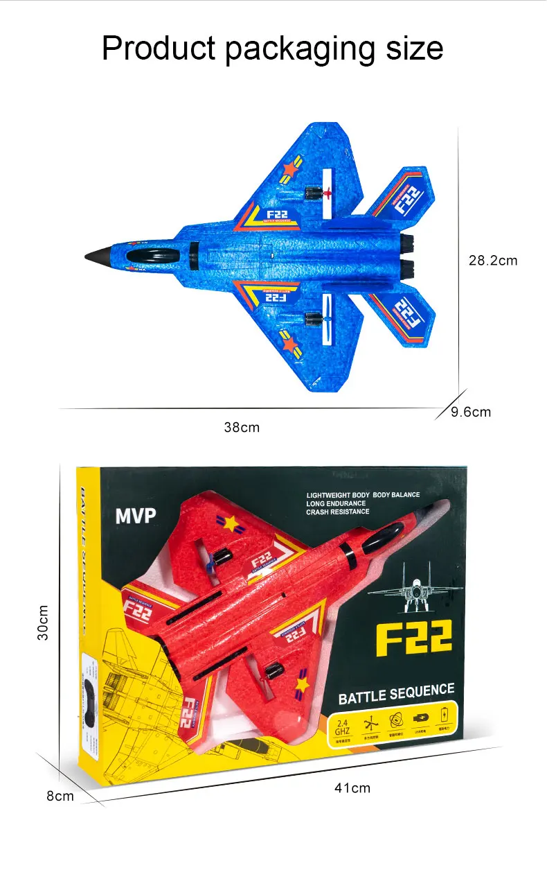 F22 Rc Plane, 28.2cm 223 9.6cm 38cm Lightweight body body B