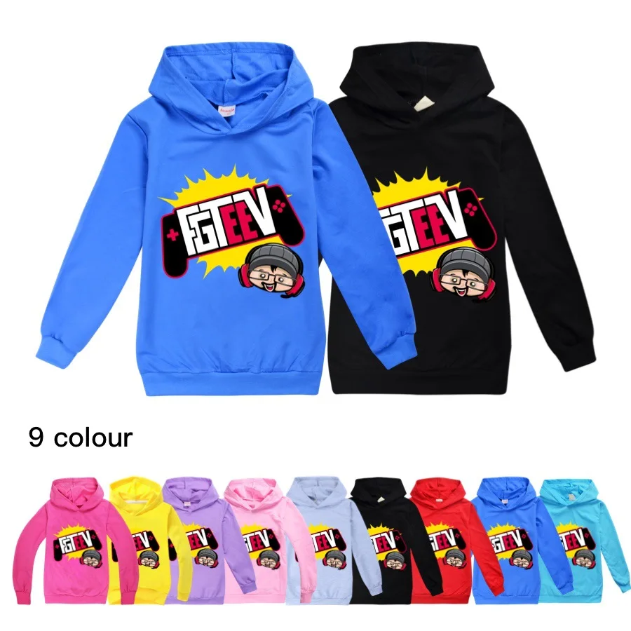 

Fgteev Hoodies Boys Girls Cartoon 3D Prints Sweatshirts Autumn Hoodie Coats Fnf Game Pullover Sudadera Kids Clothes