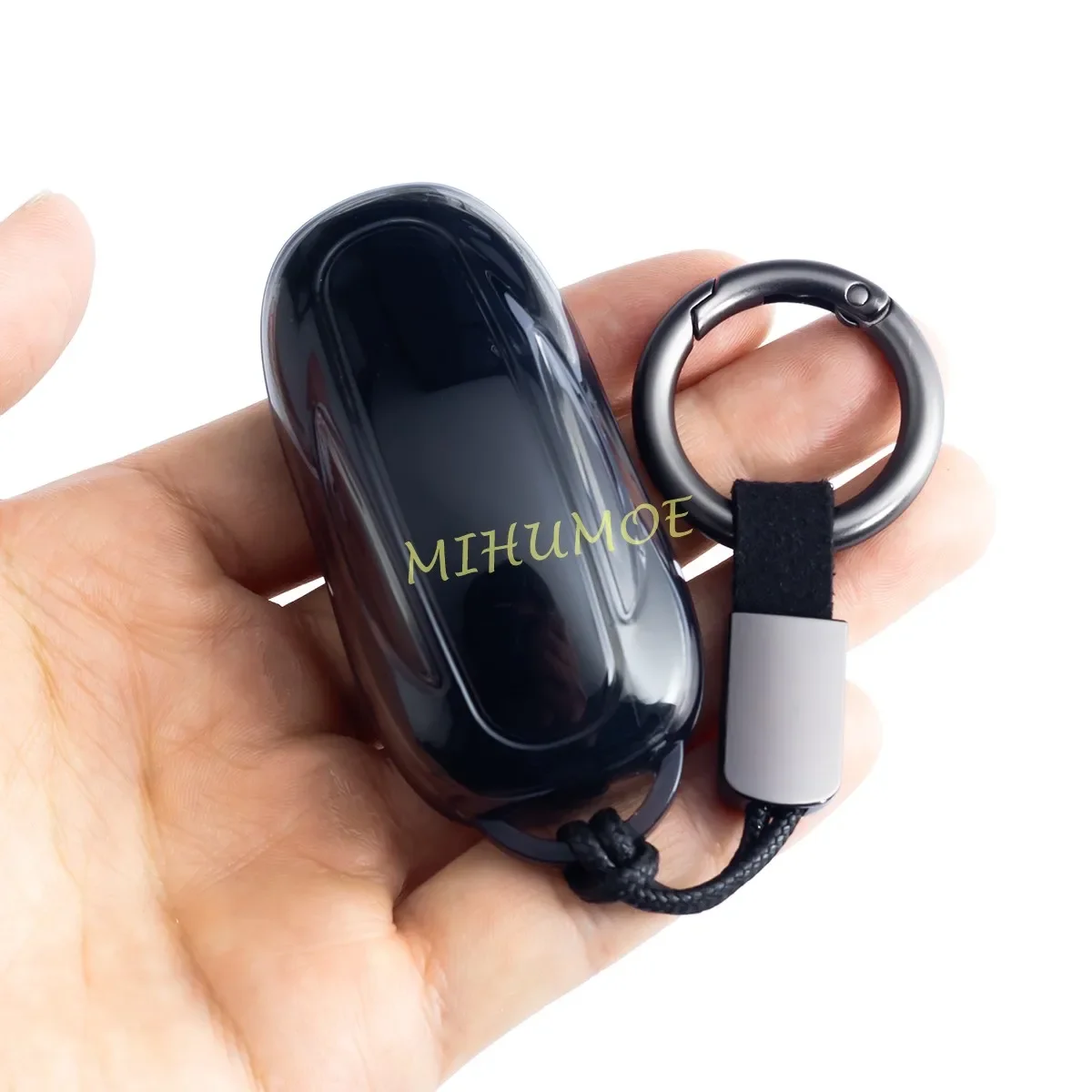 For Tesla Model X-Black Transparent Thin Car Key Fob Case Cover Keychain Holder Accessories key case cover key case keychain holder