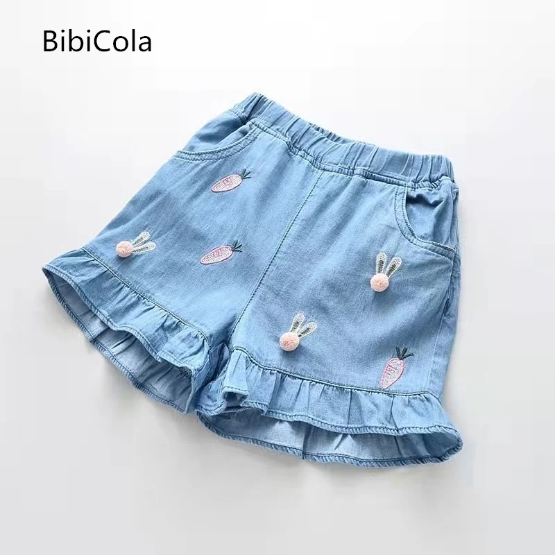 

Girls summer shorts 2022 new denim shorts children's summer pants female middle-aged children's thin loose shorts