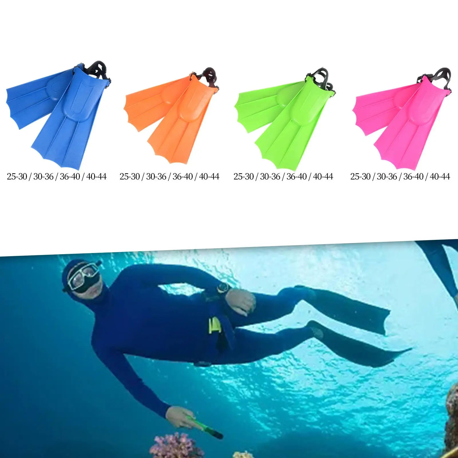 Swim Fins Adjustable Traveling Portable Water Sports Feet Shoes Comfortable Swimming Flippers Snorkeling Fins for Professionals