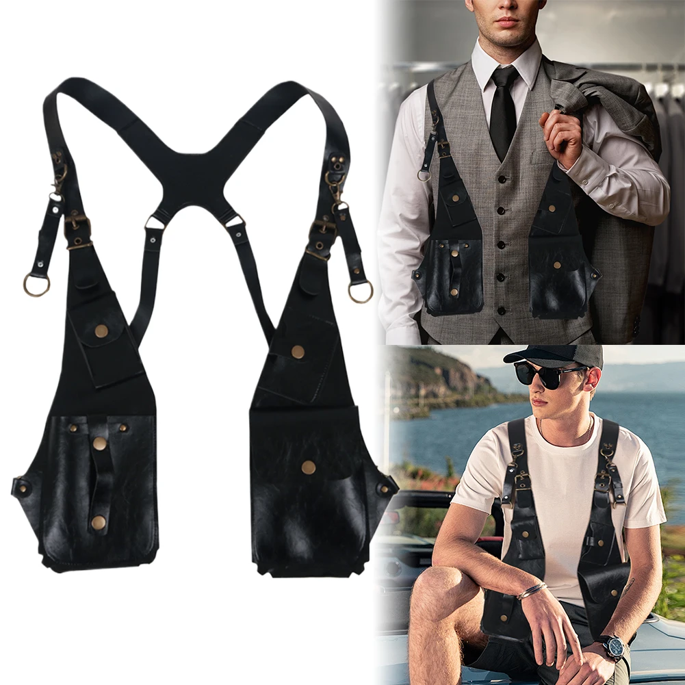 Men Hidden Armpit Bag Multifunctional Underarm Holster Bag Steampunk Shoulder Harness Bag Outdoor Phone Bag for Riding Running