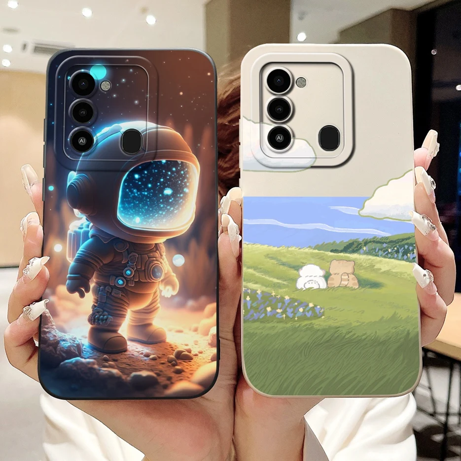 Luxury Candy Painted Soft TPU Phone Case for Tecno Spark 8C and Spark Go 2022