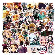

50Pcs/Pack Anime Demon Slayer Stickers Graffiti for Laptop Skateboard Luggage Motorcycle Car Fridge Waterproof Decal Sticker