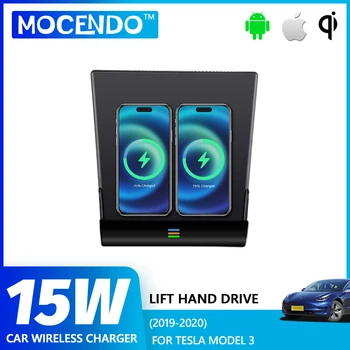 Nuovo modello 3 caricabatterie wireless per telefono per auto per Tesla modello 3 accessori per auto doppi telefoni caricabatterie di ricarica rapida intelligente porte USB