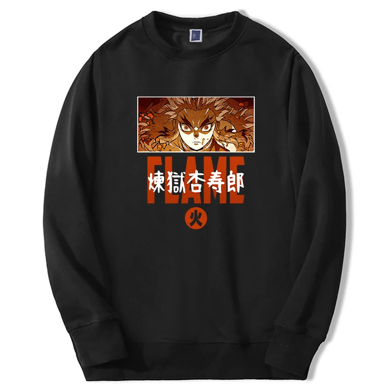 

Demon Slayer Anime Hoodies Men Women Rengoku Manga Hot Anime Graphic Sweatshirt Crewneck Fashion Long Sleeve Streetwear Clothes