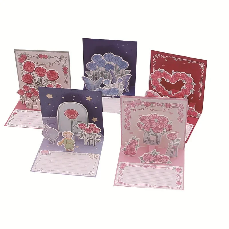 3D Pop up Style DIY Greeting Card Qixi Valentine's Day 520 Advanced Message Card Including Envelope General Holiday Gift