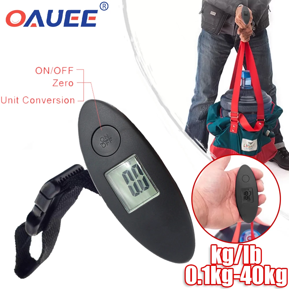 

Electronic Pocket Scale 0.1kg-40kg Range Hanging Suitcase Travel Weights Baggage Bag Kg/Lb Conversion Portable Luggage Scale