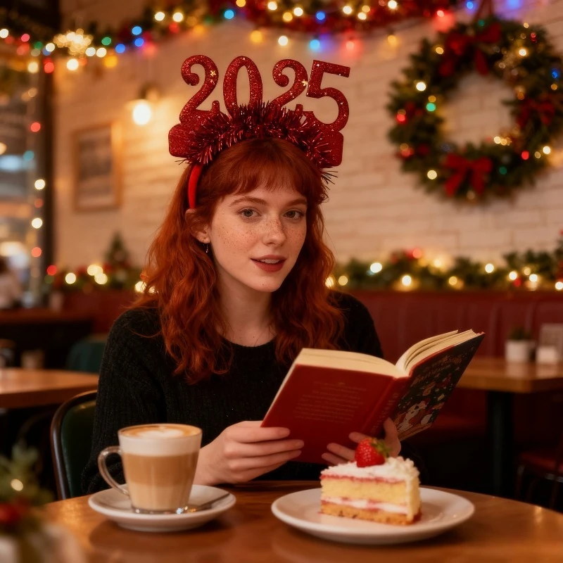 1PC Christmas Headband, 2025 Christmas Headband, Women's Hair Accessories, Photo Props, Holiday Party Decorations