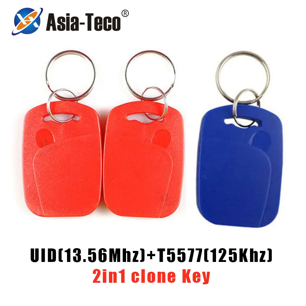 10pcs IC+ID UID Keyfob Dual Chip Frequency RFID 125KHZ T5577 EM4305+13.56MHZ Rewritable Composite Key Tags access control cards images - 6