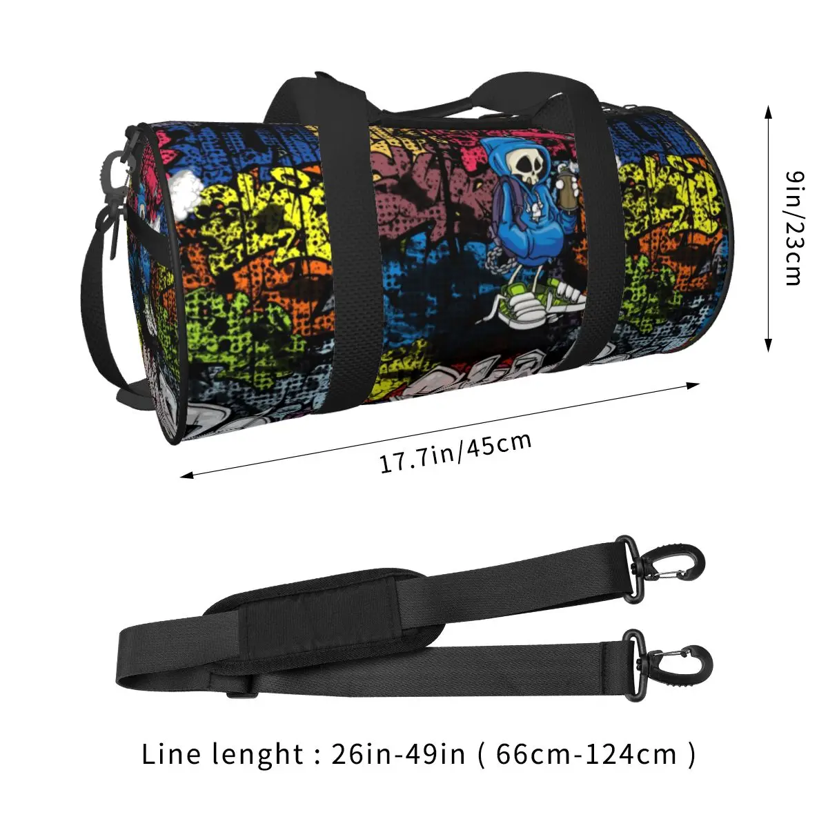 Men Travel Bag Synr 70s Retro Comic Gym Bag Large Graffiti Print Weekend Printed Handbag Cute Casual Sports