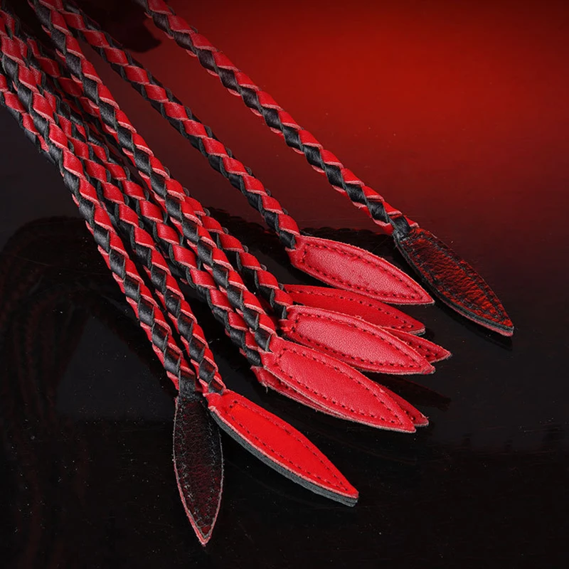 80CM Genuine Cowhide Leather Whip Horse Training Crop Whip Cowhide Leather Handle 4