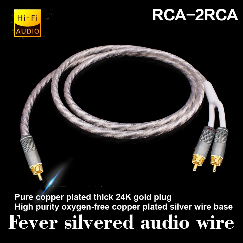 Diylive Fever Grade Rca 1 Minuto 2 Cavo Audio Singolo Loto A Doppio Loto 1 Minuto 2Rca A 2Rca Cavo Di Segnale Maschio/Femmina