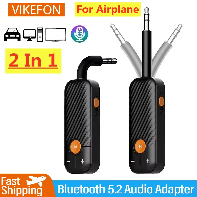 Bluetooth 5.2 Audio Receiver Transmitter 3.5MM 3.5 AUX With Mic Stereo Music Wireless Adapter For Headphones PC TV Car Speakers bluetooth transceiver adapter bluetooth aux adaptor bluetooth audio receiver bluetooth adapter audio adapter