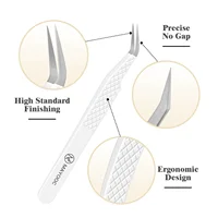 Eyelash Extensions Tweezers  With Fiber Tips Lash Artists High Precision Superhard Anti-Static Tweezer Makeup Tools Custom Logo 2