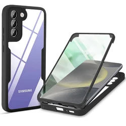 360 Full Body Transparent Case with Built-In Screen Protector for Galaxy S23 Ultra