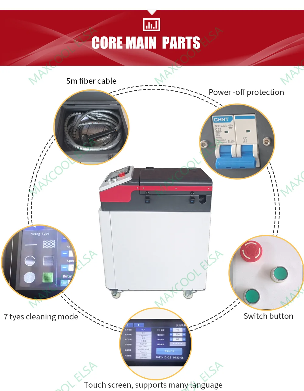 500W Multi Mode Laser Cleaning Machine Rust Removal Machine for
