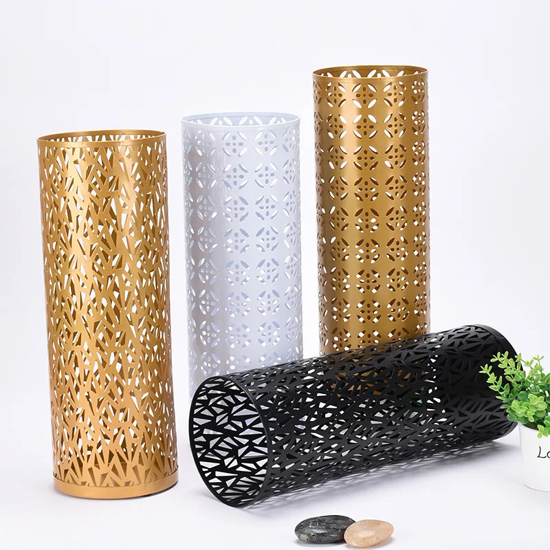 Metal Umbrella Holder Round for Home Hotel Umbrella Storage Organizer Drying Flower Vase Decor Multifunctional Metal Bucket