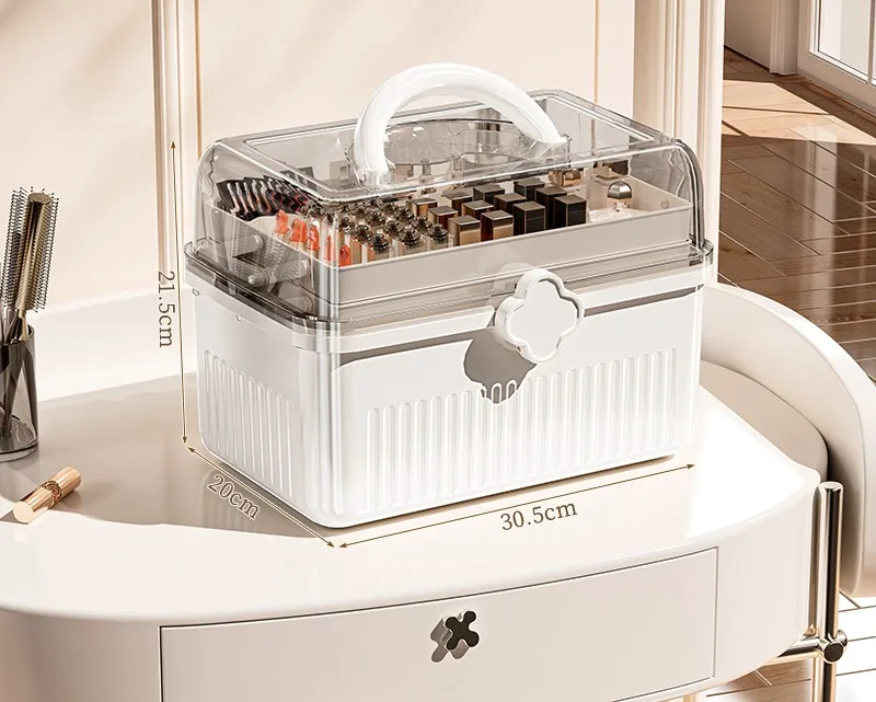 thumbnail: 3-Lagen Vouwbare Transparante Craft Organizer - Draagbare Opbergbox Voor Naaien, Hobby & Make-up