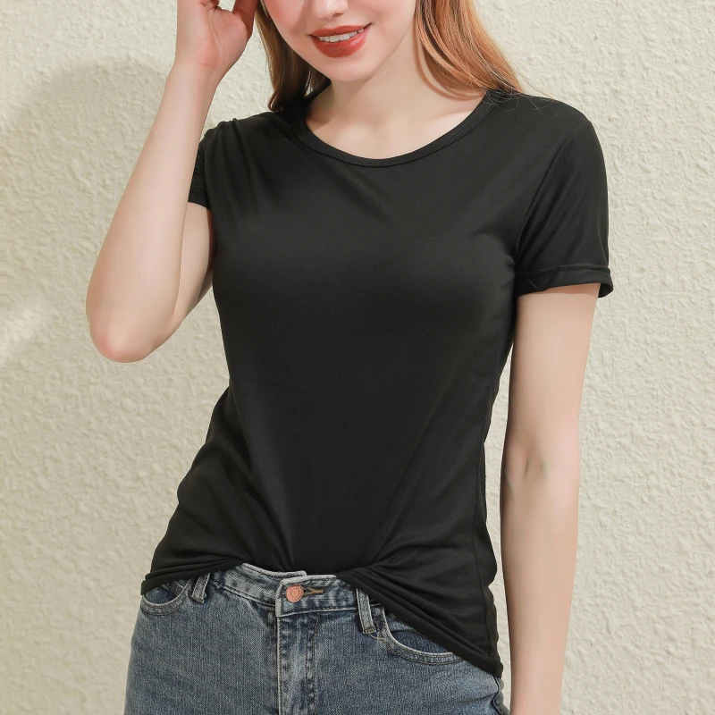 Solid Women T-shirt V-Neck Short Sleeve Female Tee Slim White And Balck T-Shirt Casual Solid Lady Tshirt Tops