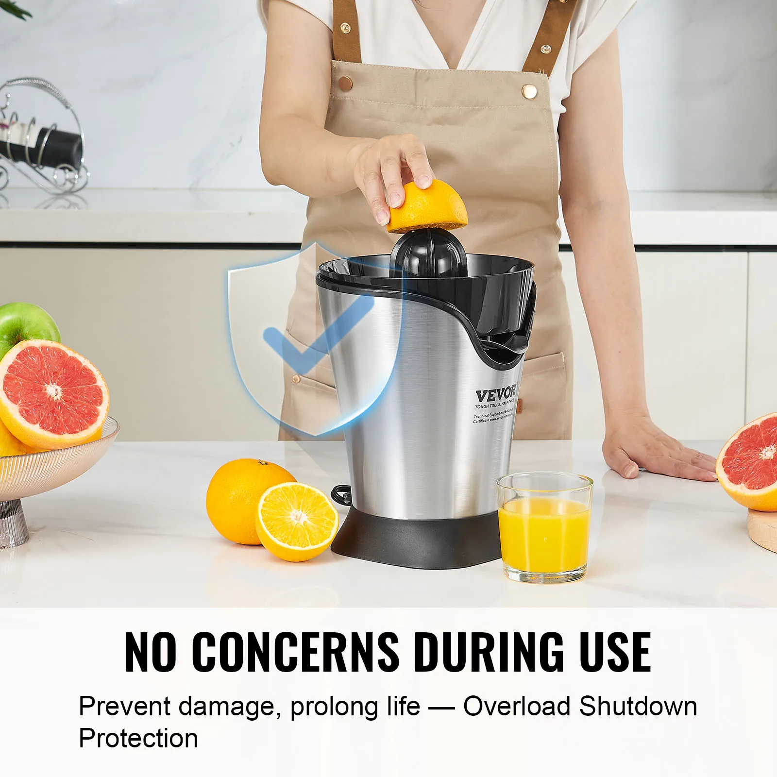 VEVOR Electric Citrus Juicer Orange Juice Squeezer With One Juicing Cone 100W Stainless Steel Filter Orange Juice Maker 4