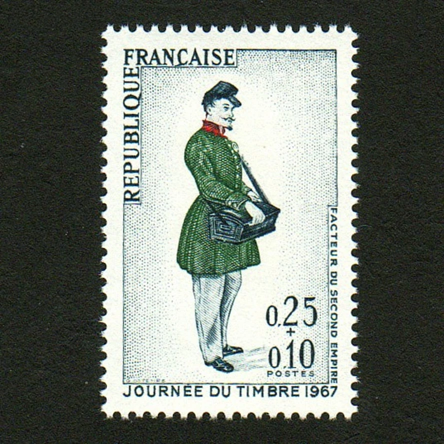 

1Pcs/Set New France Post Stamp 1967 Postman Engraving Postage Stamps MNH