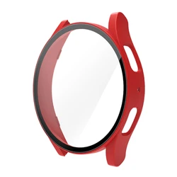 Premium Tempered Glass + PC Protective Bumper Case for Samsung Galaxy Watch - Full Coverage and Stylish Durability (Red)