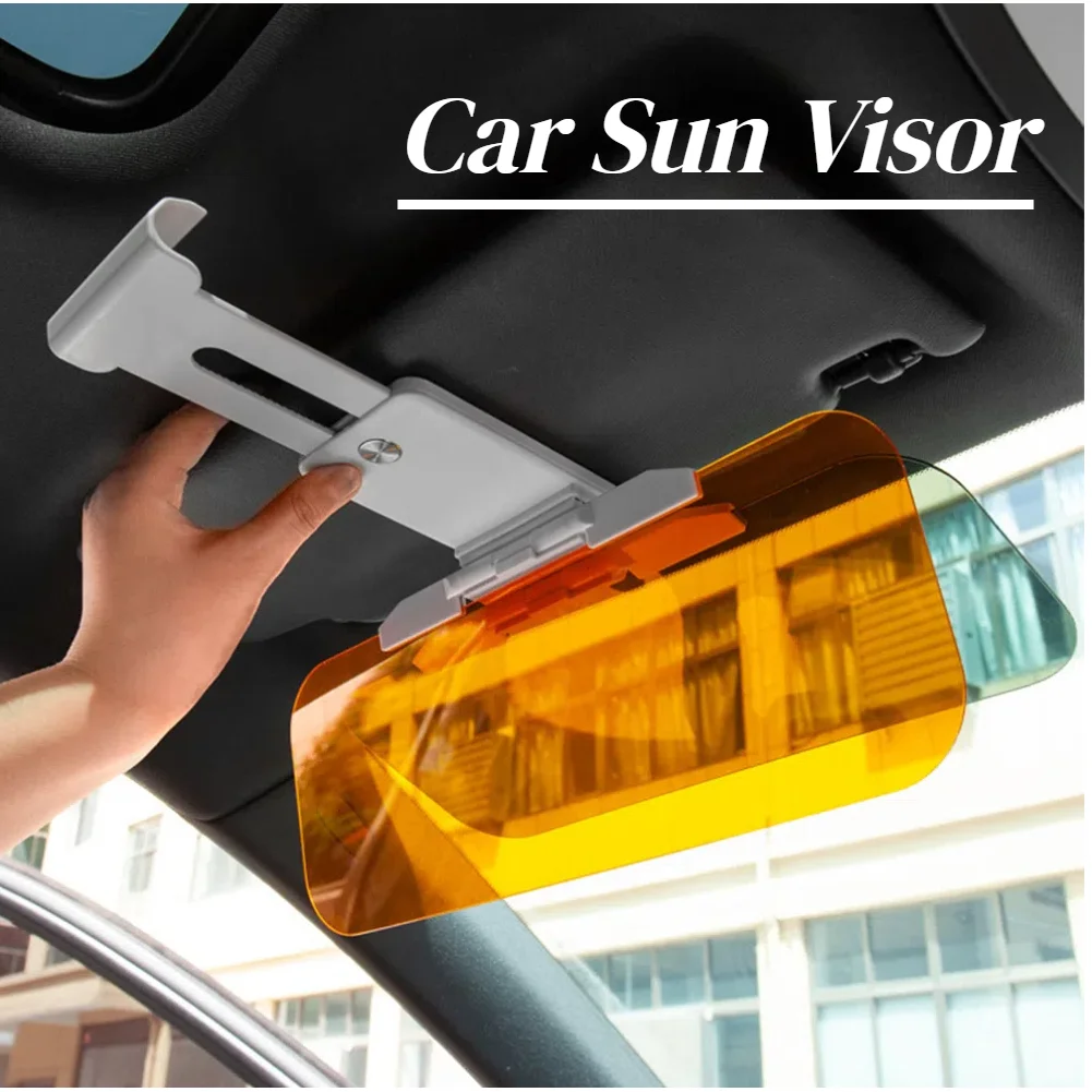 Car Sun Visor Anti-Dazzle Adjustable Sun Blocker Anti-UV HD Day Night Anti-Dazzle Goggles Fold Flip Down Car Anti-Glare Sunshade
