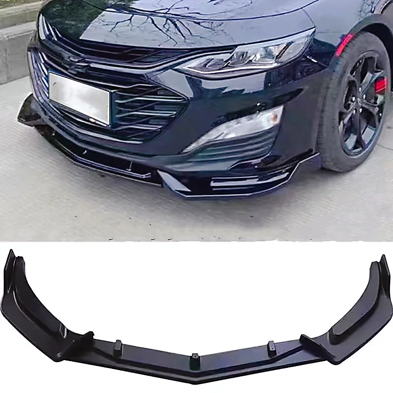 For-Chevrolet Malibu XL 3 pcs/Set ABS Plastic Car Front Bumper Lip Diffuser Spoiler Gloss Black Body Kits Tuning