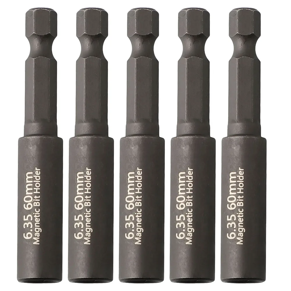 2/5Pcs 60mm Magnetische Schraubendreher Verlängerung Bit Halter Tipps 1/4 Zoll Hexagon Schaft Set Bohrer Adapter hand Werkzeuge Zubehör – Detail 4