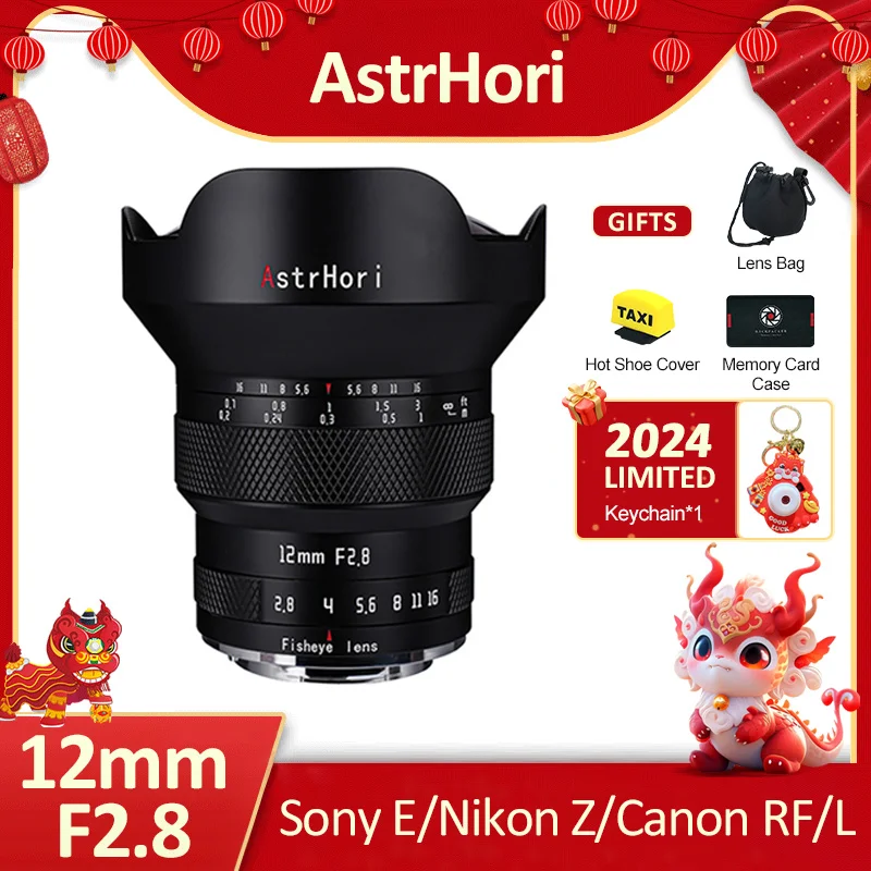 Astrhori 12Mm F2.8 Fish Eye Urtal-Obiettivo Per Fotocamera Mirrorless Grandangolare Per Fotocamera Mirrorless Sony E Leica L Canon Rf Nikon Z Mount