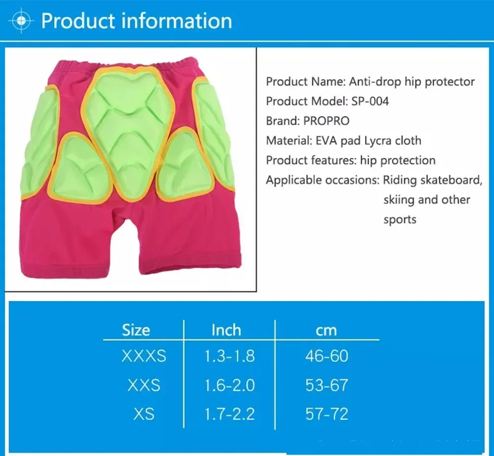 Kids Roller Derby Skate Hip Pads Shorts Winter Outdoor Extreme Sports Equipment - Image 4