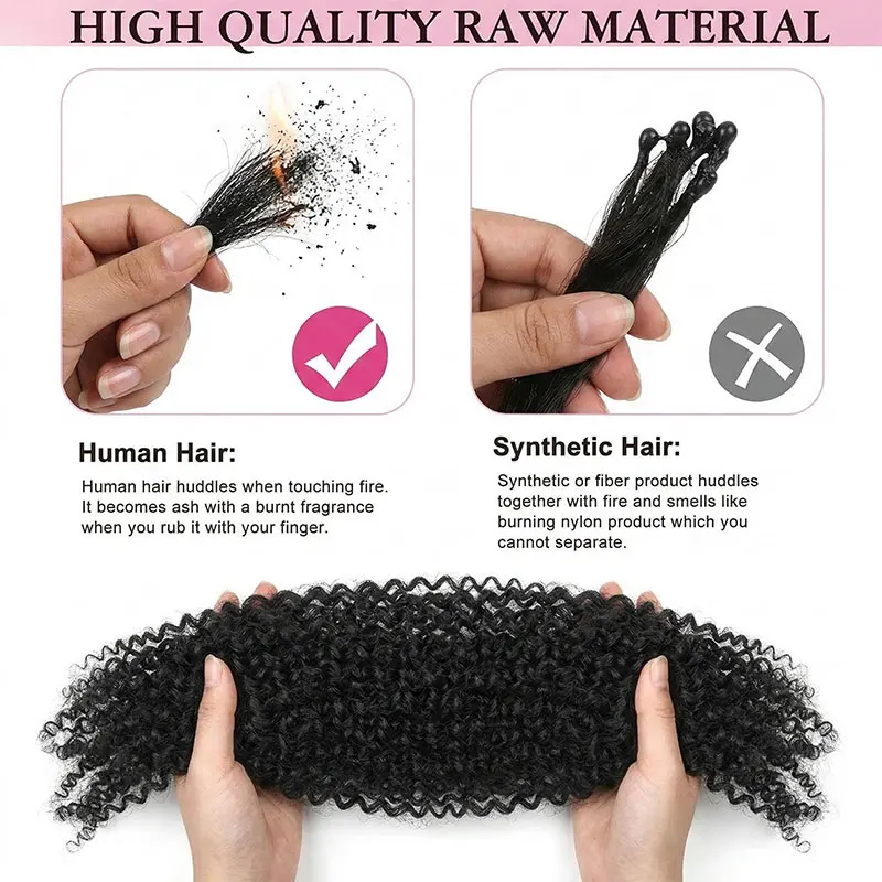 Afro Kinky Curly Bulk Human Hair 100g 4B Coily for Twists Locs/for Braiding Twists Dreadlocks 16 Inch Real Remy Extensions Deals 5