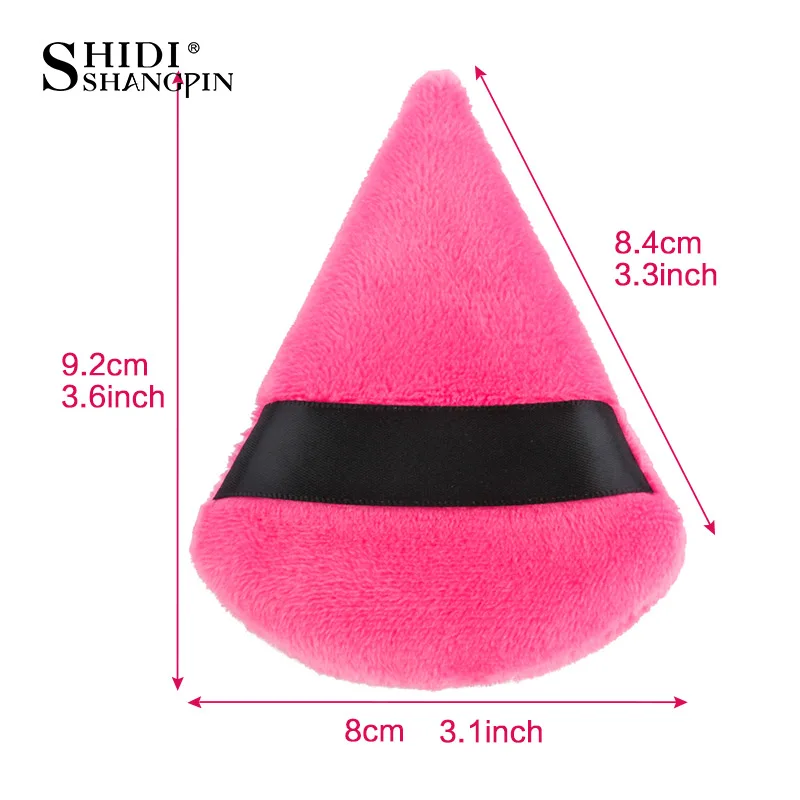 1 PC Triangle Powder Puff Face Makeup Sponge Cosmetics Soft Cotton Fixed Makeup Powder Puff Washable Velvet Beauty Tools 5