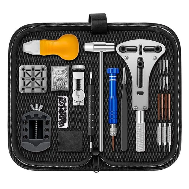 Comprehensive 154-Piece Watch Repair Tool Set for Battery Change, Link Removal & Strap Adjustment