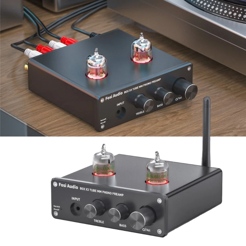 

Headphone Preamplifier Phono Preamp with Double 5654W Vacuum Tube Preamplifier for Turntable Phonograph Dropship